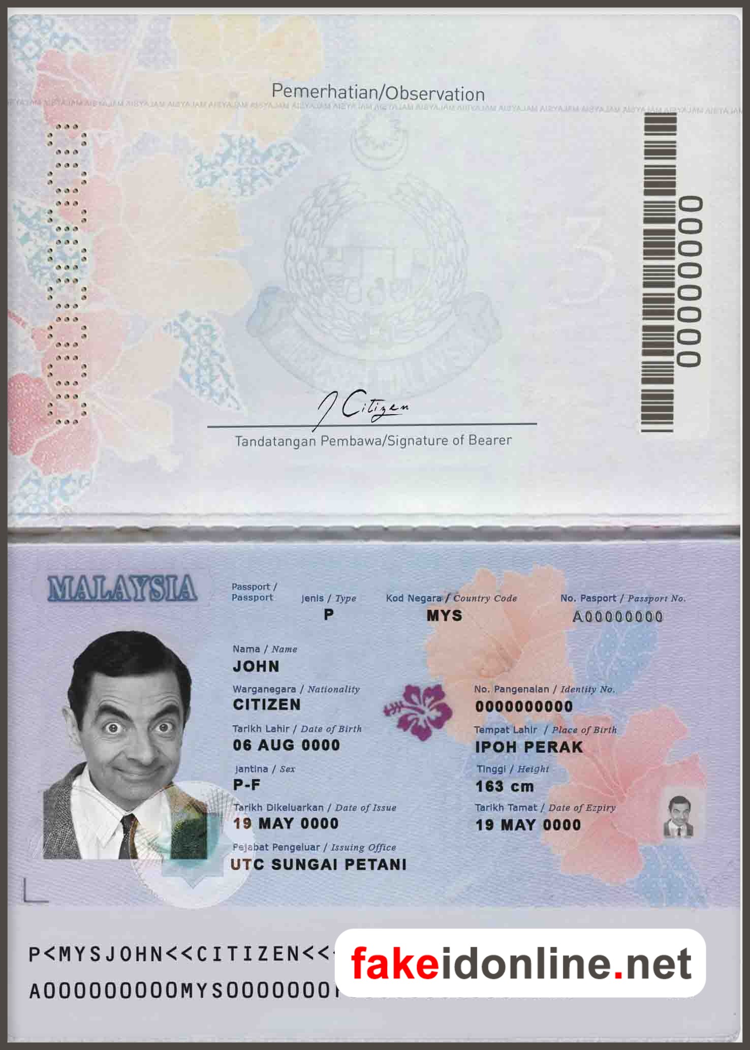 Malaysia Passport Template PSD V2